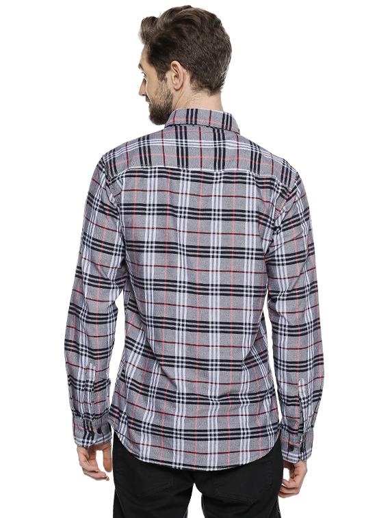 grey checkered casual shirt - 15627254 - Zoom Image - 3