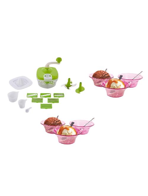 10 in one manual food processor,fruit &chopper, slicer, & dough maker + 6pcs - 15627482 - Standard Image - 1