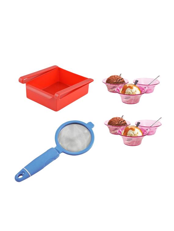 6pcs bowl with spoon + fridge tray storage unbreakable rack drawer +stariner - 15627485 - Zoom Image - 1