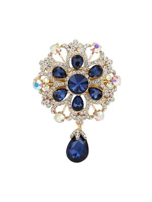 blue metal brooch - 15627753 - Standard Image - 1