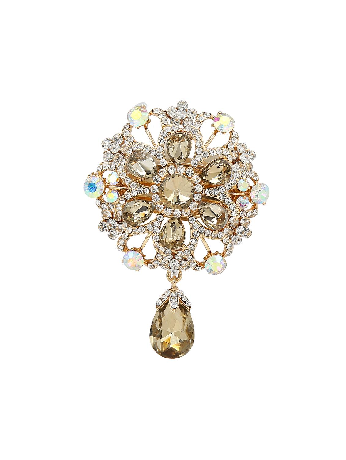 gold metal brooch - 15627754 - Zoom Image - 1