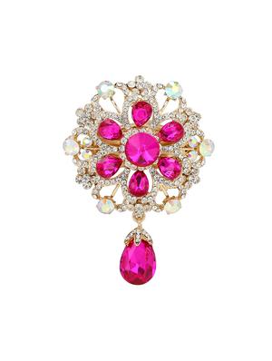 pink metal brooch - 15627757 - Standard Image - 1