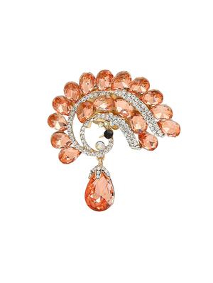 beige metal brooch - 15627761 - Standard Image - 1