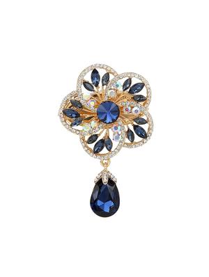 blue metal brooch - 15627765 - Standard Image - 1