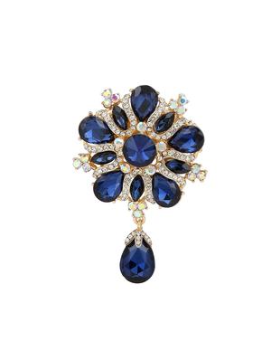 blue metal brooch - 15627777 - Standard Image - 1