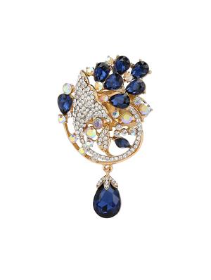 blue metal brooch - 15627789 - Standard Image - 1
