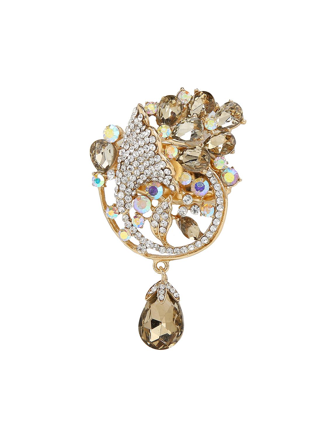 gold metal brooch - 15627790 - Zoom Image - 1