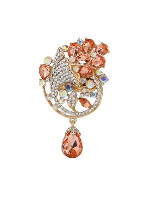 beige metal brooch - 15627791 - Standard Image - 1