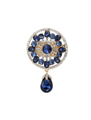 blue metal brooch - 15627795 - Standard Image - 1