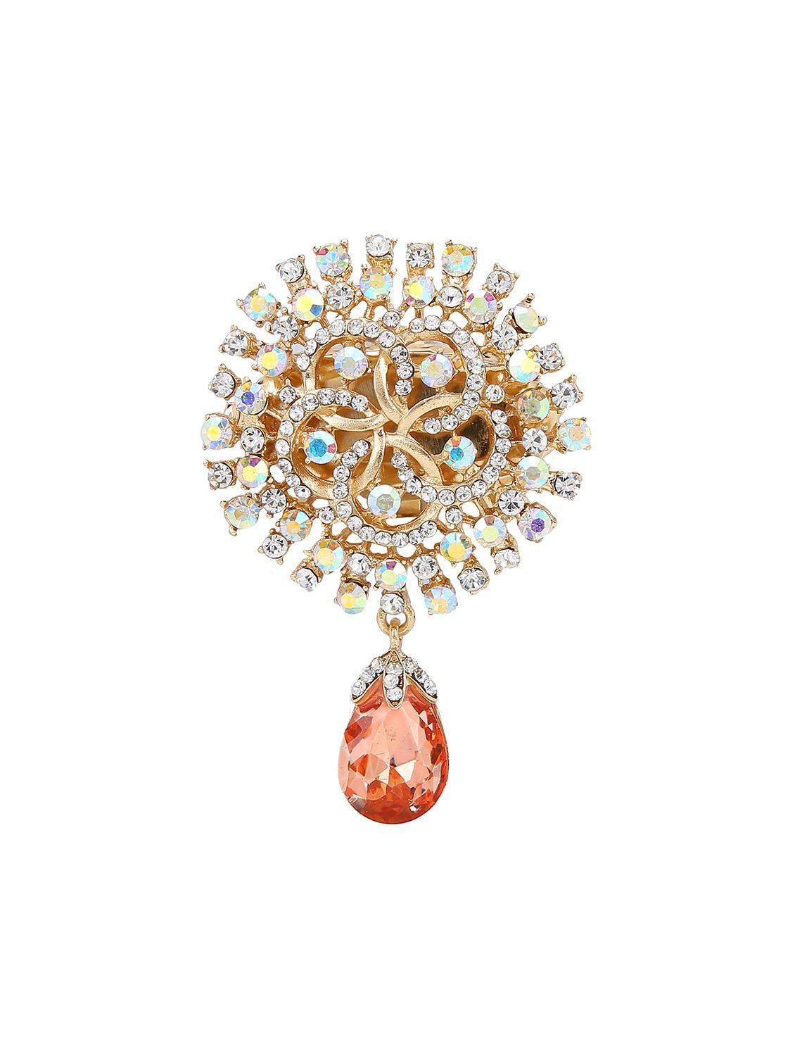 beige metal brooch - 15627809 - Zoom Image - 1