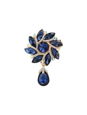 blue metal brooch - 15627819 - Standard Image - 1