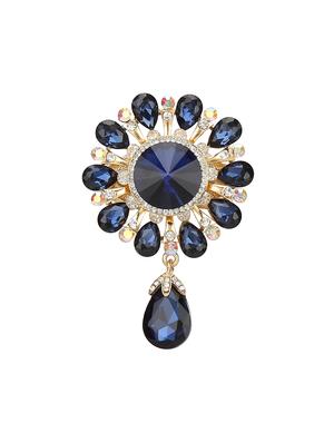blue metal brooch - 15627825 - Standard Image - 1