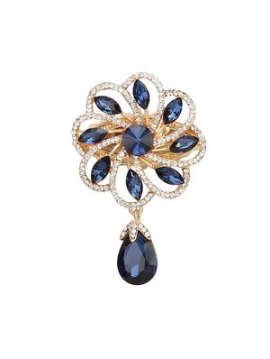 blue metal brooch - 15627831 - Standard Image - 1