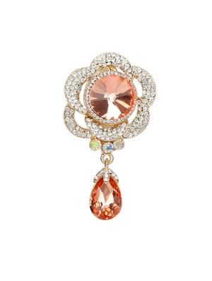 beige metal brooch - 15627845 - Standard Image - 1