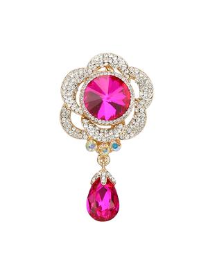 pink metal brooch - 15627847 - Standard Image - 1