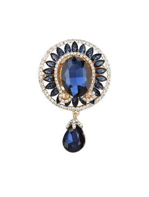 blue metal brooch - 15627849 - Standard Image - 1