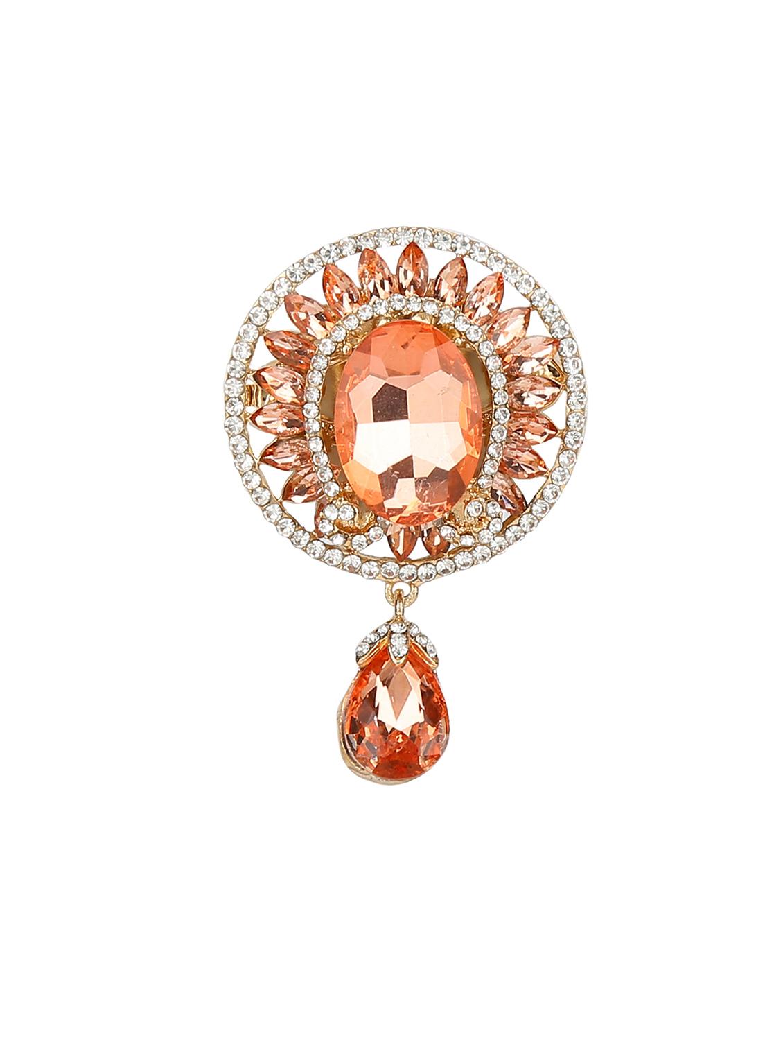 beige metal brooch - 15627851 - Zoom Image - 1