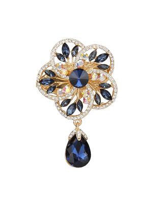 blue metal brooch - 15627855 - Standard Image - 1
