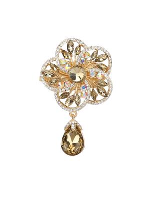 gold metal brooch - 15627856 - Standard Image - 1