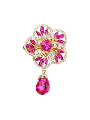 pink metal brooch - 15627859 - Standard Image - 1