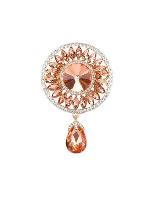 beige metal brooch - 15627862 - Standard Image - 1
