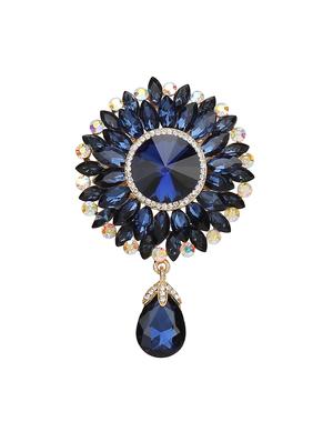 blue metal brooch - 15627865 - Standard Image - 1