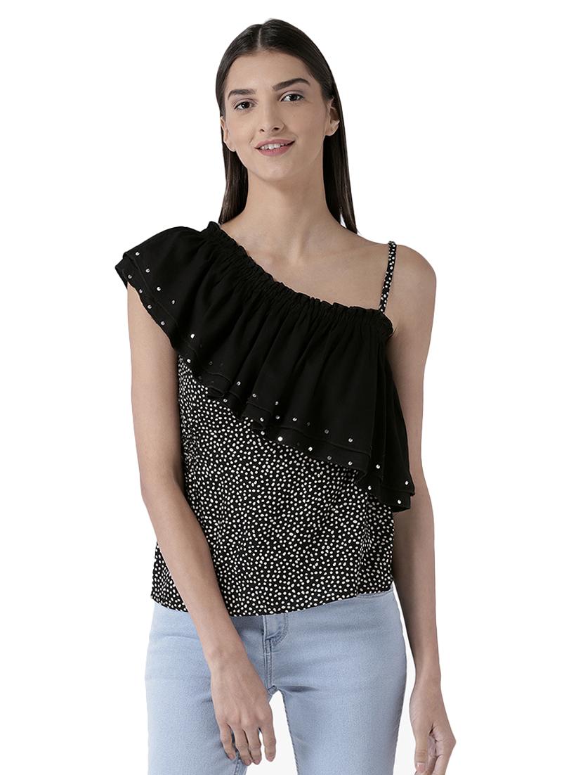 embellished ruffled detail top - 15627966 - Zoom Image - 1