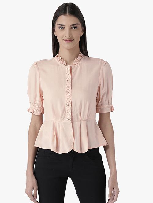 frilled detail concealed placket top - 15628049 - Standard Image - 1