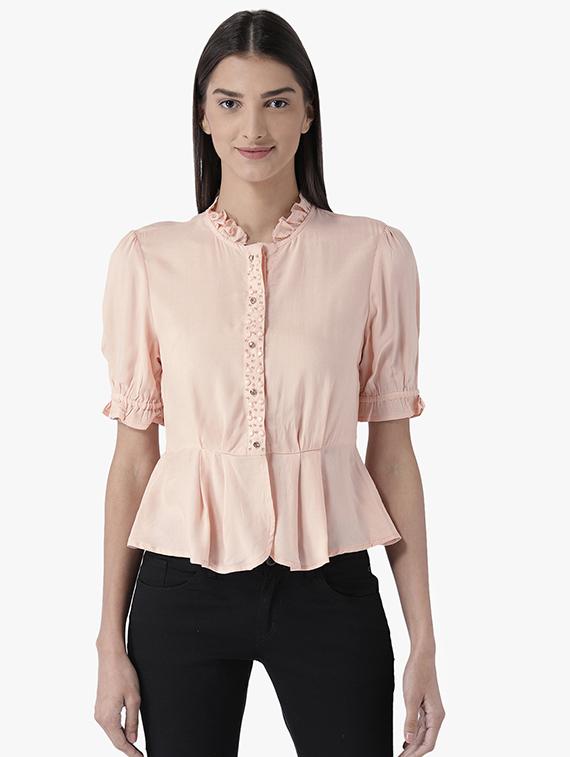 frilled detail concealed placket top - 15628049 - Zoom Image - 1