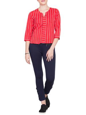 zip detail eyelet lace up hem jeggings - 15628211 - Standard Image - 4