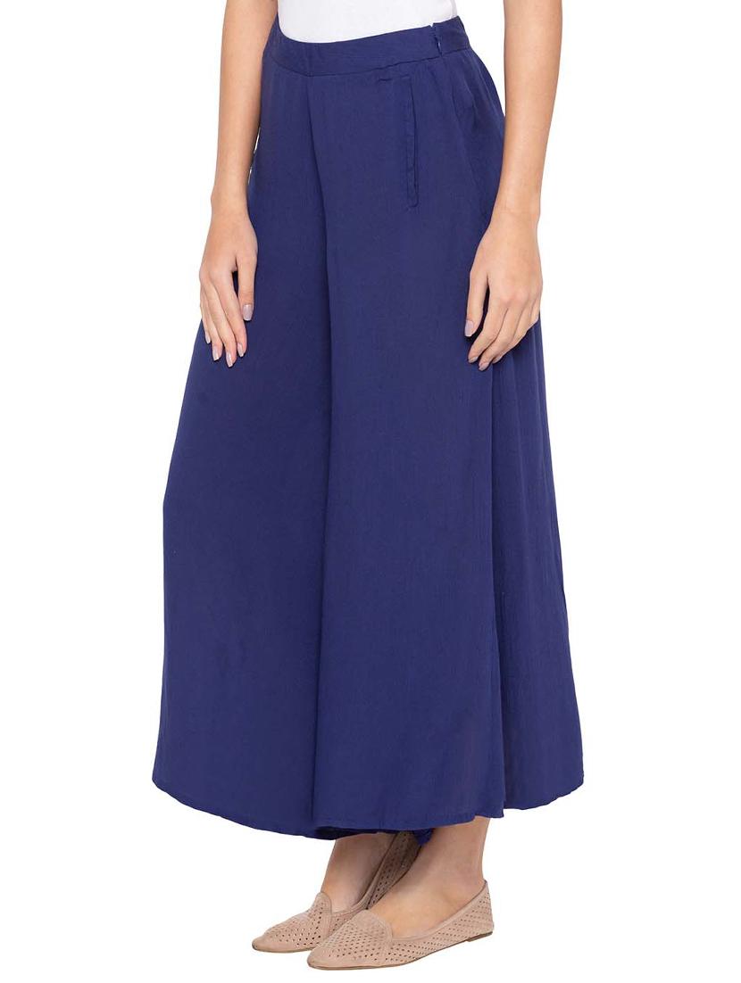pocket detail solid flared palazzo - 15628274 - Zoom Image - 2