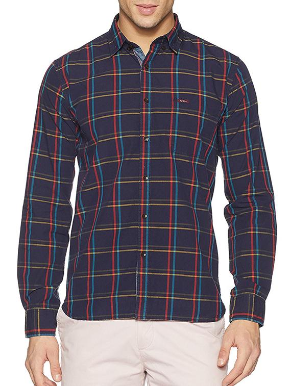 blue cotton casual shirt - 15628433 - Zoom Image - 1