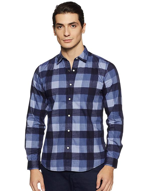 blue cotton casual shirt - 15628441 - Zoom Image - 1