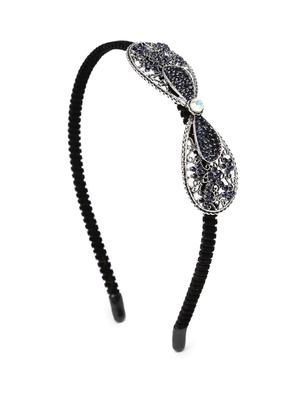 Golden Peacock Women Black Bow Detail Embellished Hairband - 15628651 - Standard Image - 1