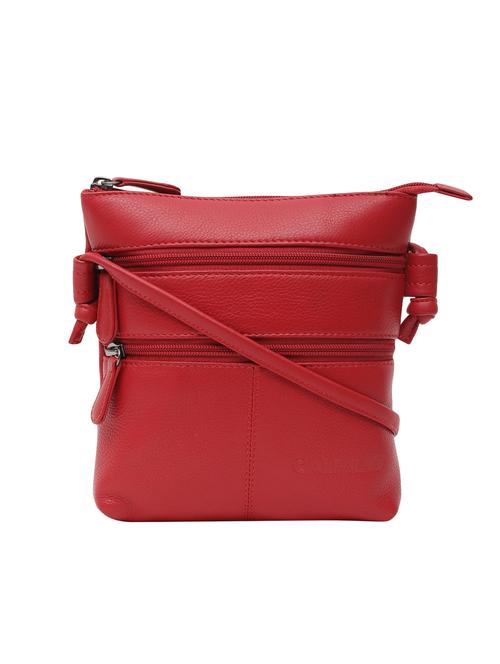 red leatherette (pu) messenger sling bag - 15628724 - Standard Image - 1