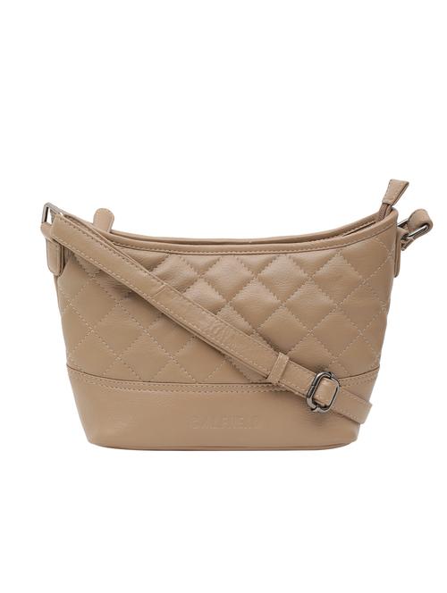 beige leatherette (pu) regular sling bag - 15628728 - Standard Image - 1