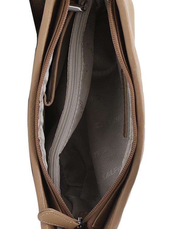 beige leatherette (pu) regular sling bag - 15628728 - Zoom Image - 3