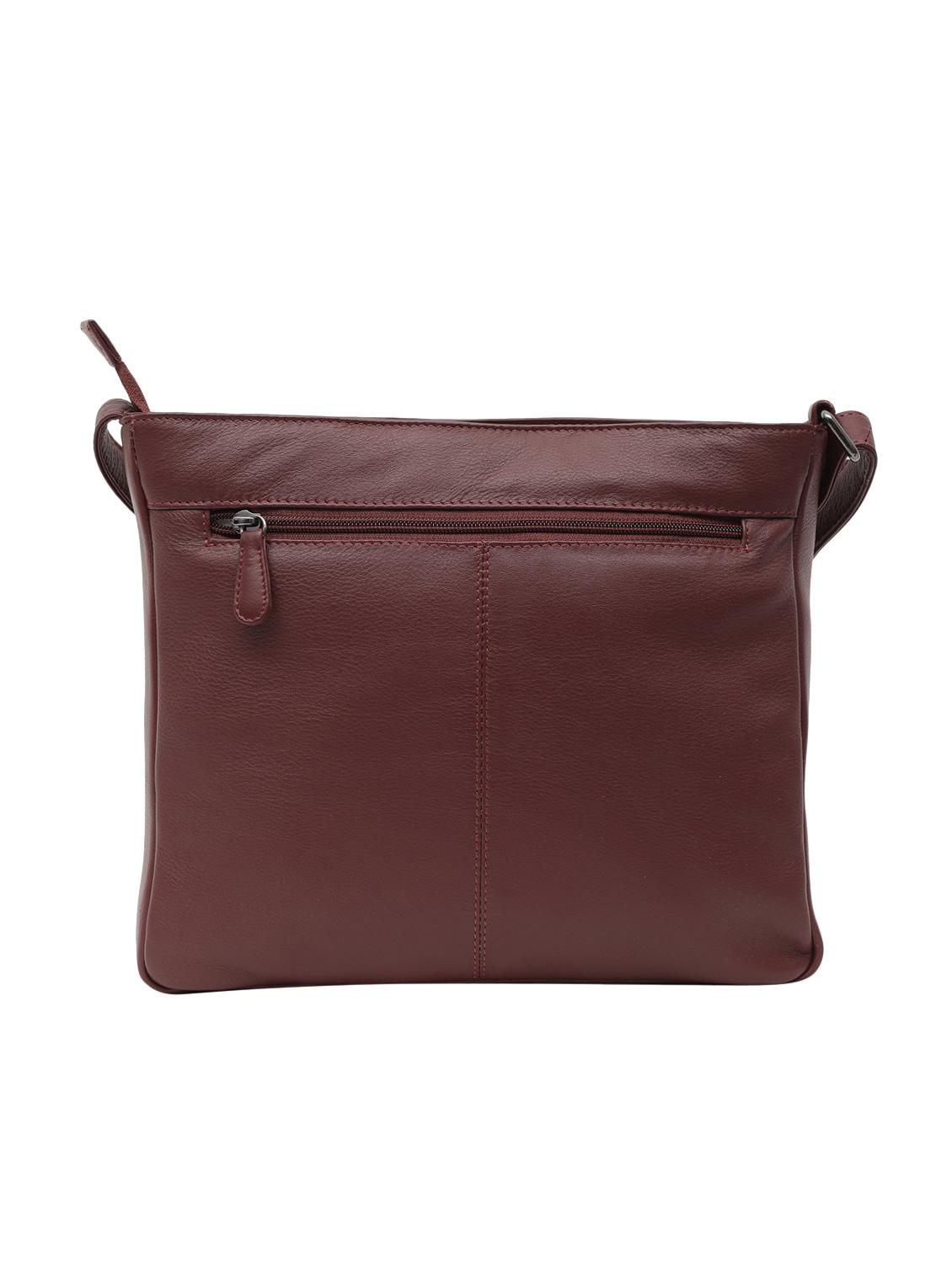 maroon leatherette (pu) regular sling bag - 15628730 - Zoom Image - 2