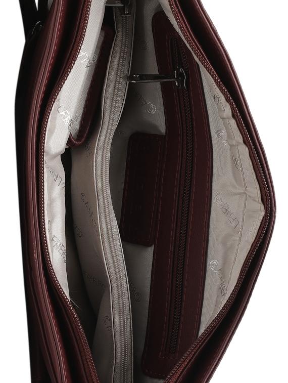 maroon leatherette (pu) regular sling bag - 15628730 - Zoom Image - 3