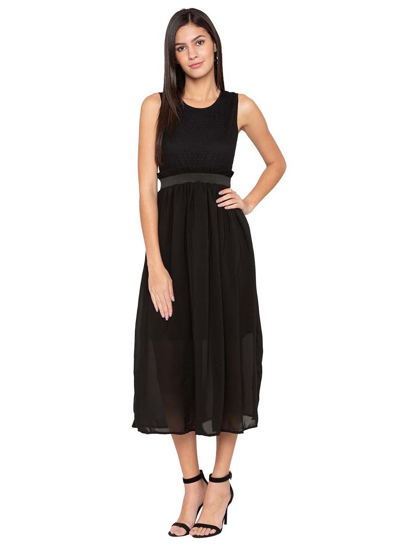 frilled detail waist fit and flare dress - 15628927 - Zoom Image - 2