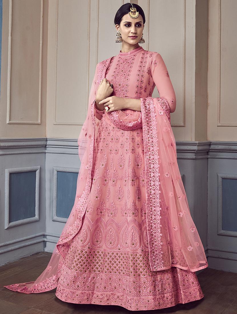 Tonal embroidered anarkalli suit - 15629095 - Zoom Image - 1