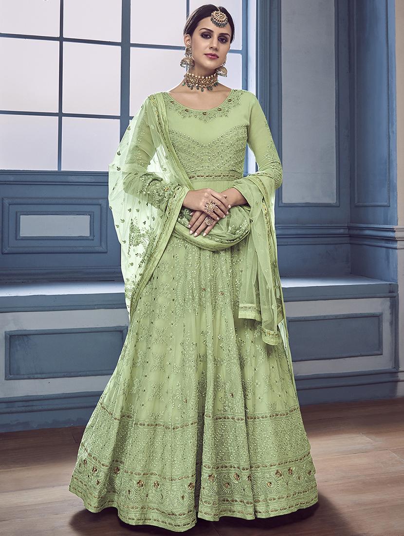 Tonal embroidered anarkalli suit - 15629098 - Zoom Image - 1