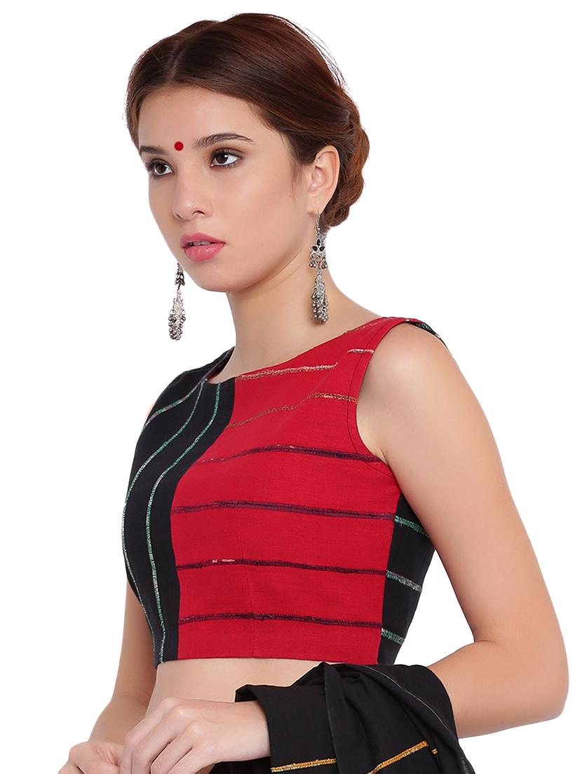 self-design color block blouse - 15629104 - Zoom Image - 2