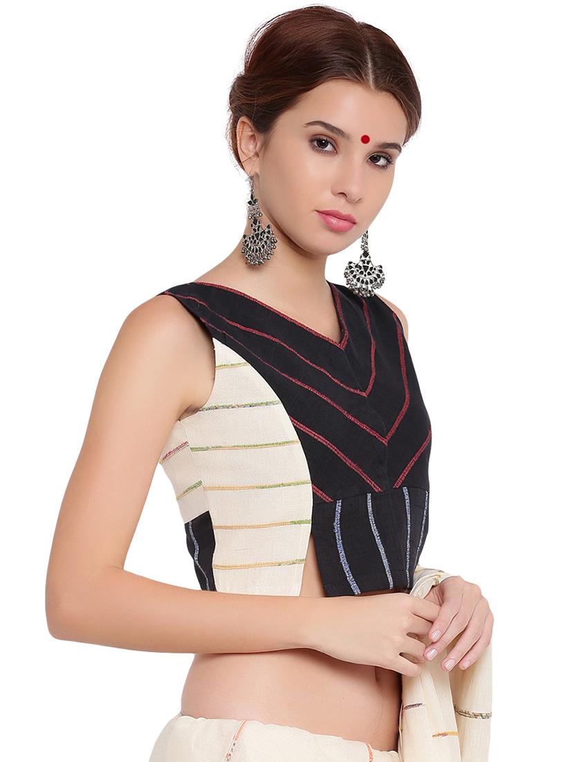 self-design color block blouse - 15629106 - Zoom Image - 2