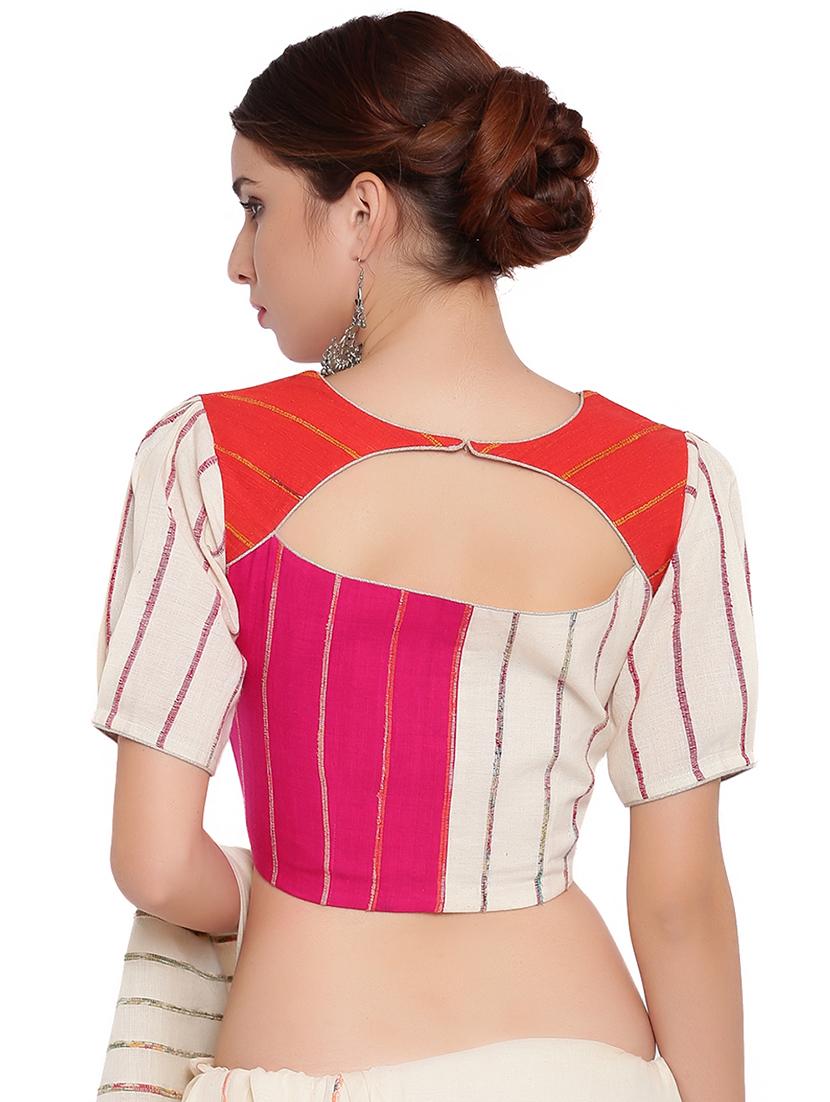 self-design color block blouse - 15629110 - Zoom Image - 3