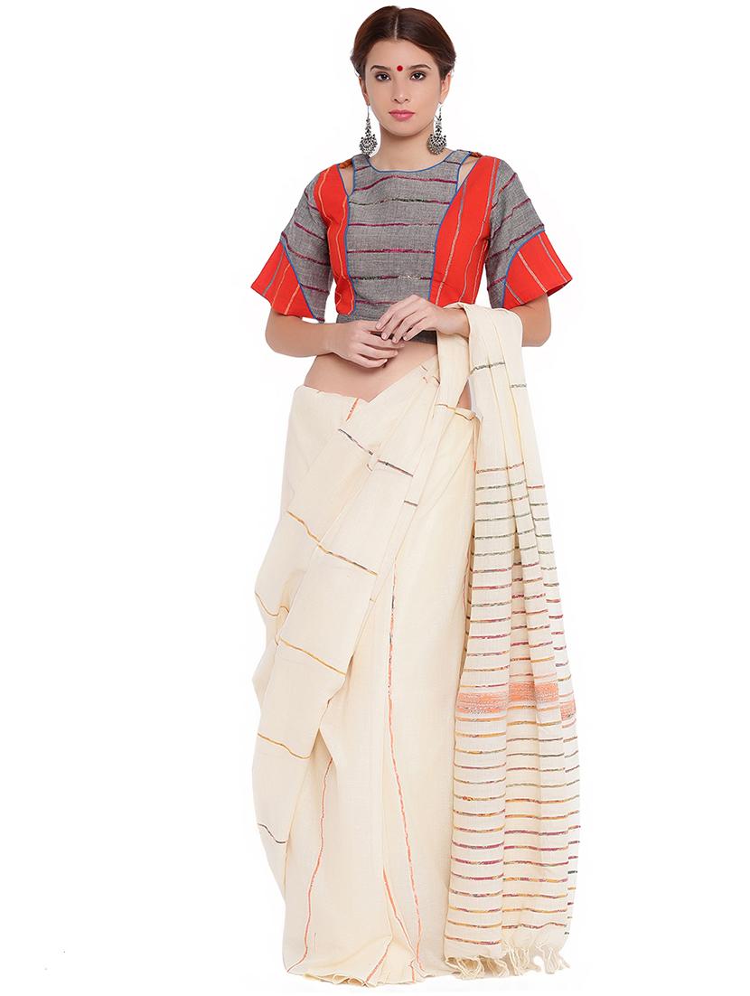 self-design color block back tie knot blouse - 15629111 - Zoom Image - 4