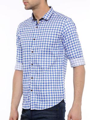 blue cotton casual shirt - 15629495 - Standard Image - 2