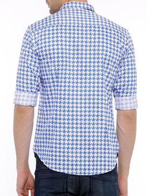 blue cotton casual shirt - 15629495 - Standard Image - 3
