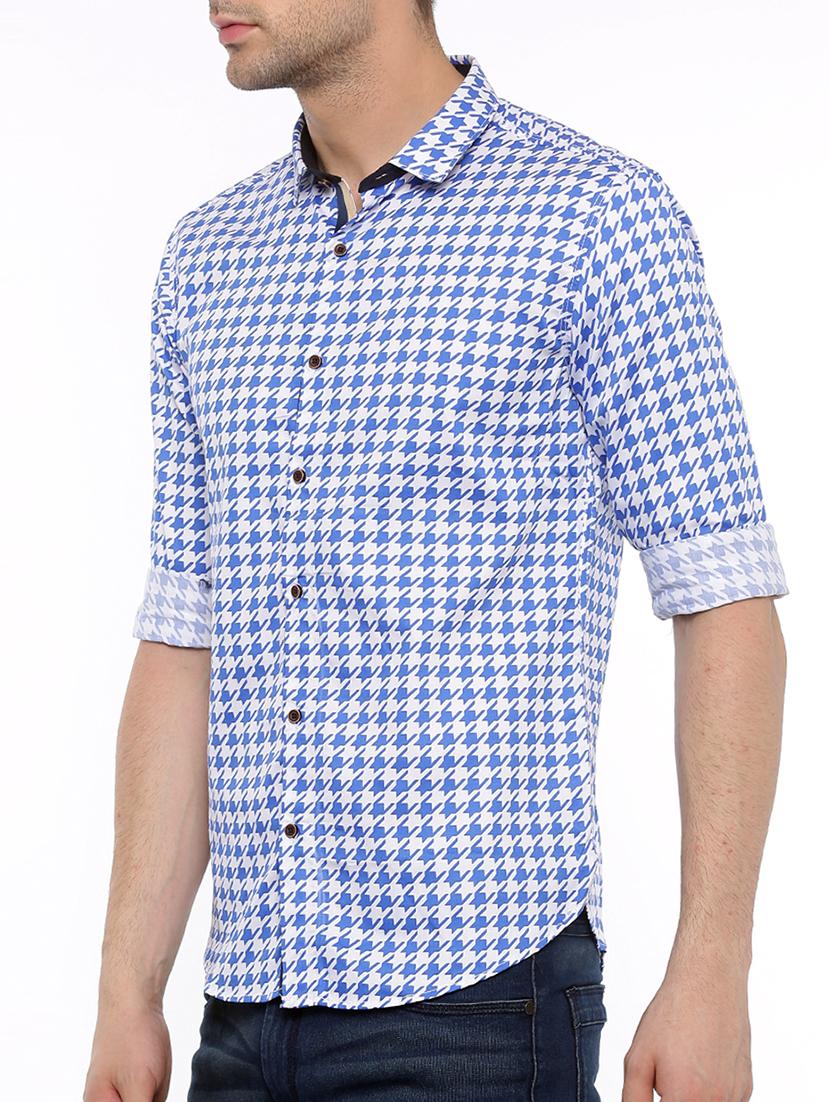 blue cotton casual shirt - 15629495 - Zoom Image - 2