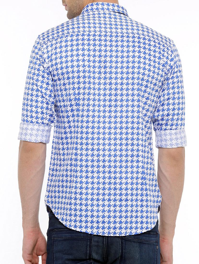 blue cotton casual shirt - 15629495 - Zoom Image - 3